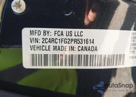 2023 Chrysler Pacifica Touring z USA, uszkodzony, nr VIN 2C4RC1FG2PR531614